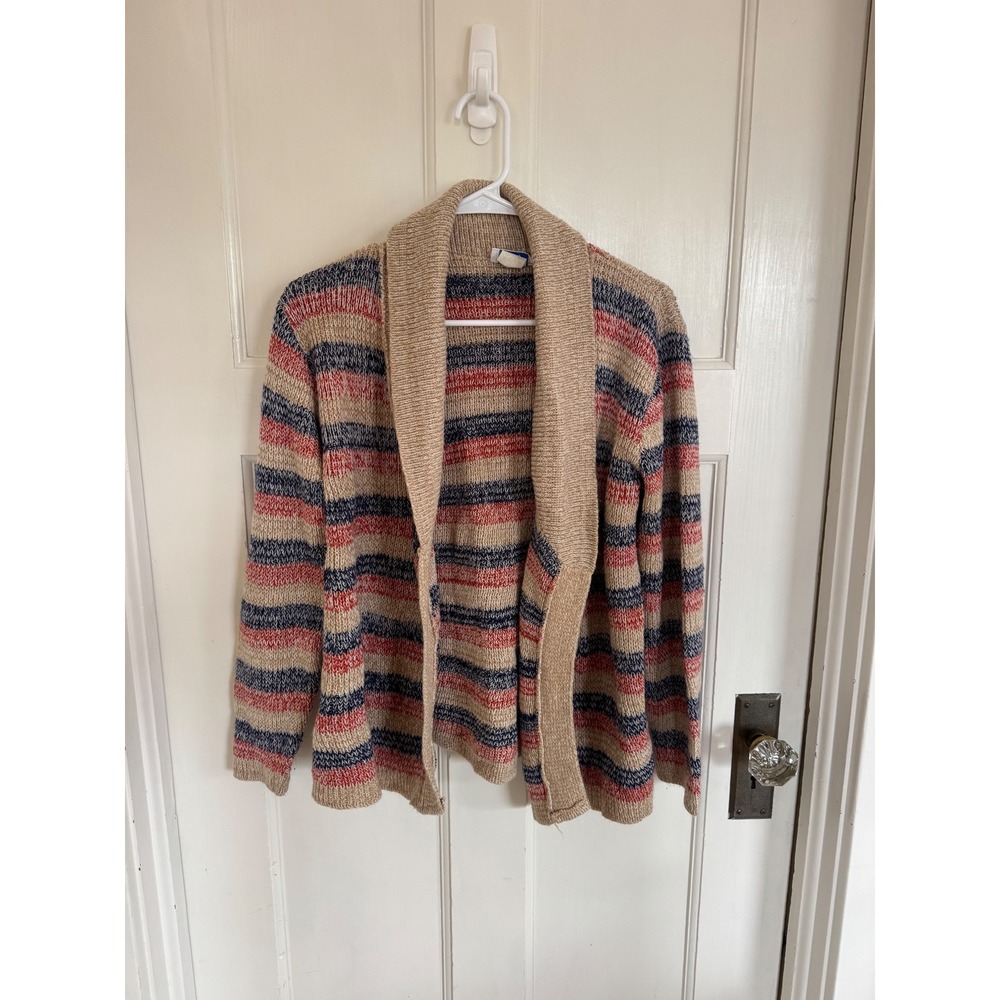 Vintage Sears 70s striped open cardigan